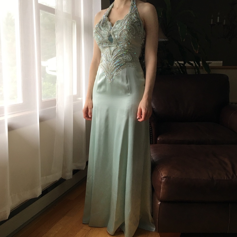Vintage pale green formal dress